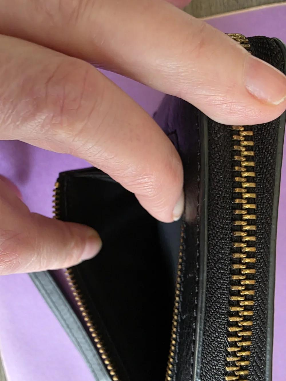 Fossil Black Leather Wristlet Wallet